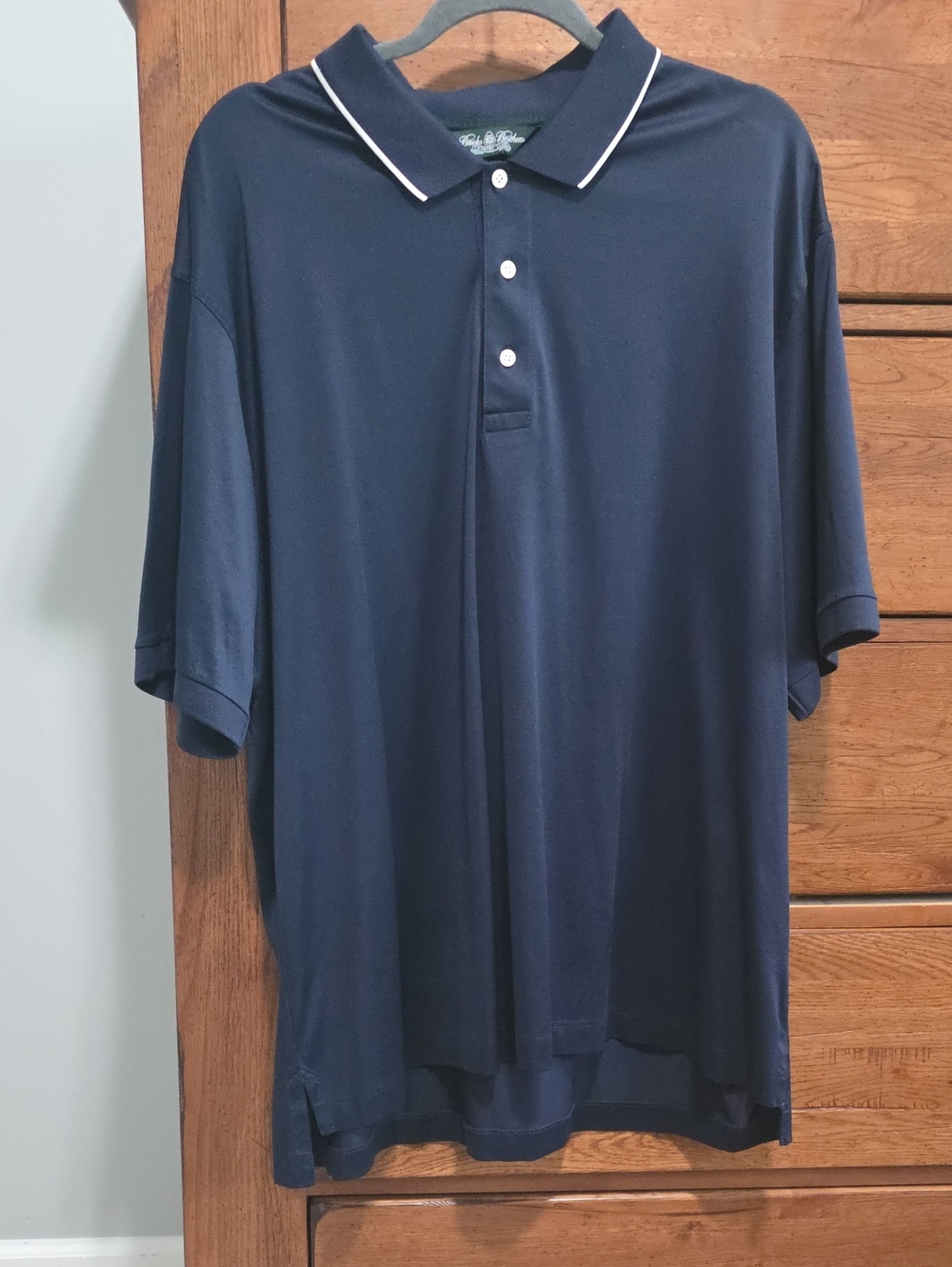 Brooks Brothers Navy Polo with White Collar Piping